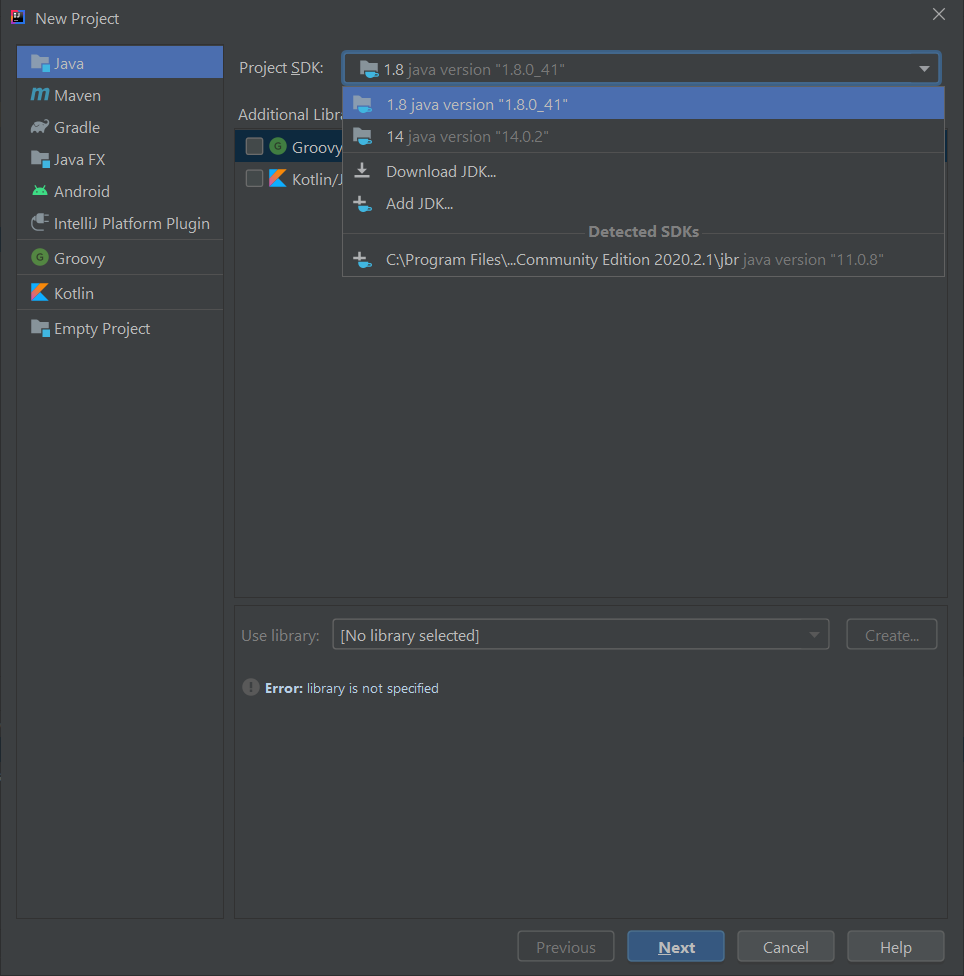 IntelliJ IDEA New Project выбираем Project SDK изображение с сайта www.eth1.ru