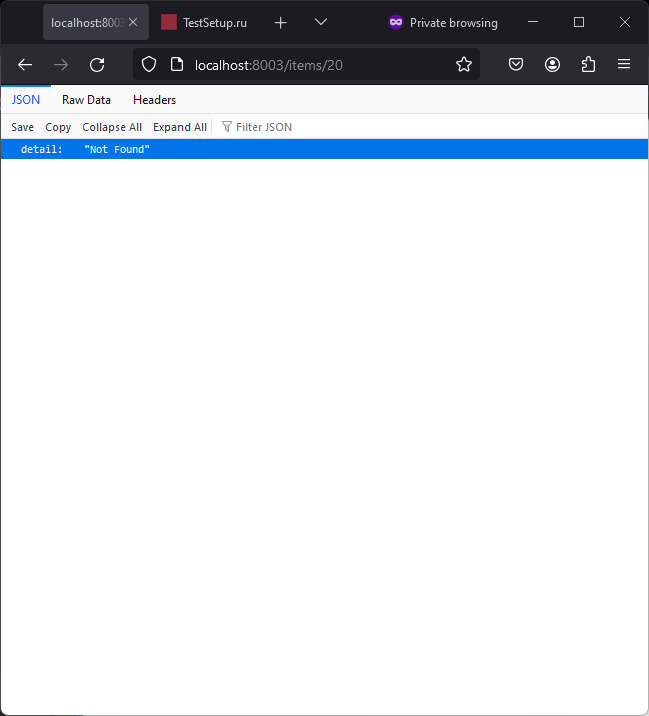 FastAPI detail not found изображение с сайта www.devhops.site