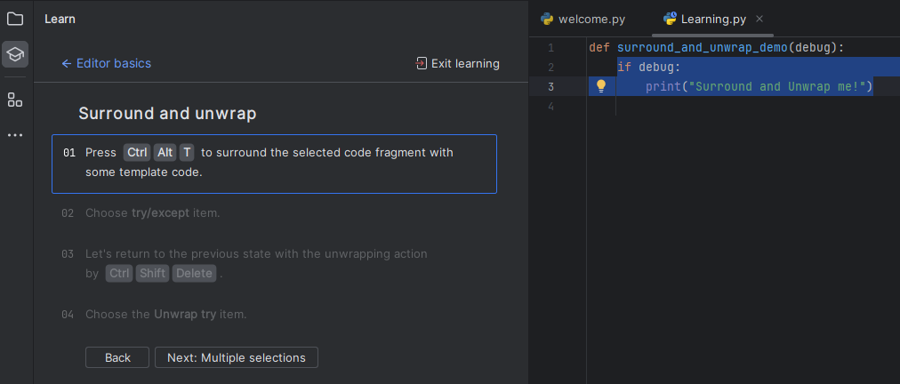обернуть код в PyCharm изображение с сайта www.devhops.site