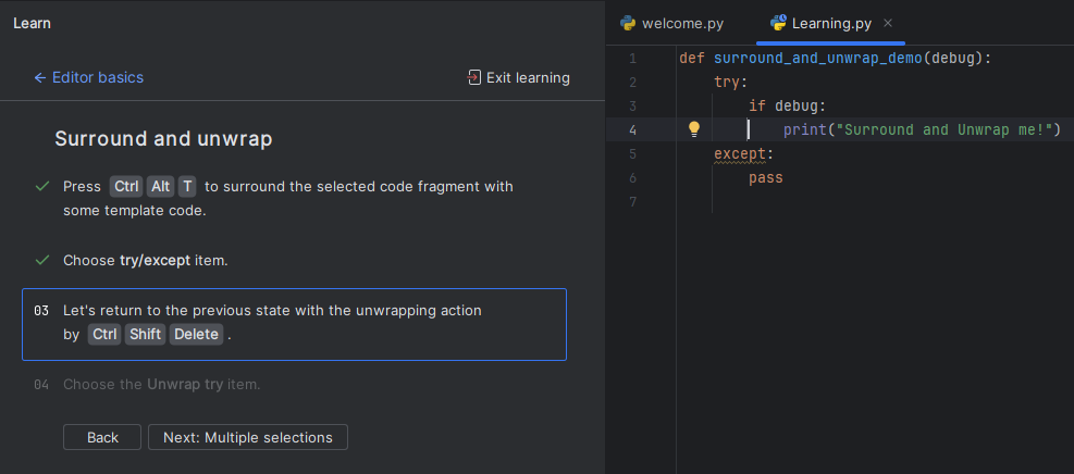 обернуть код в PyCharm изображение с сайта www.devhops.site