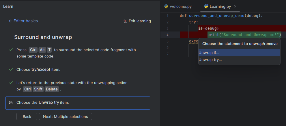 обернуть код в PyCharm изображение с сайта www.devhops.site