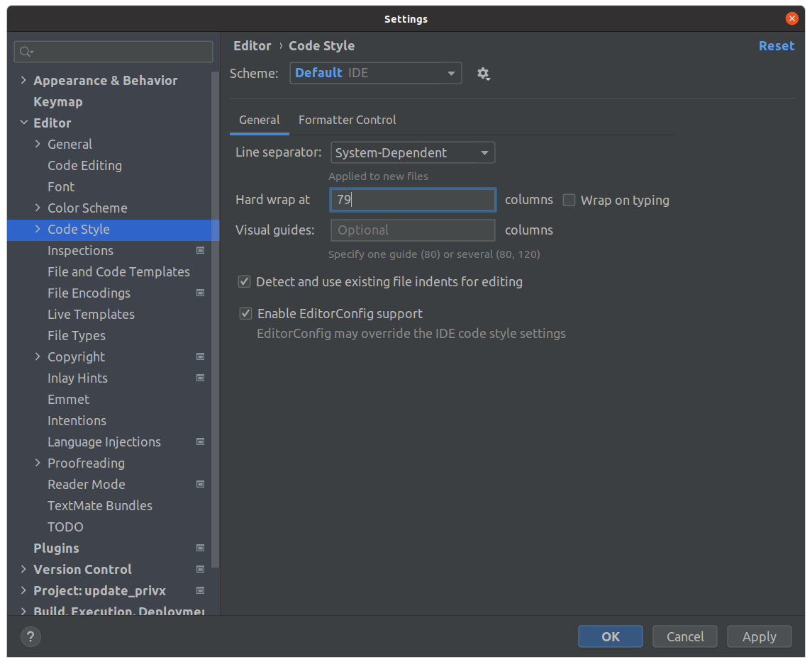 Установить вертикальную линию в PyCharm изображение с сайта www.devhops.site