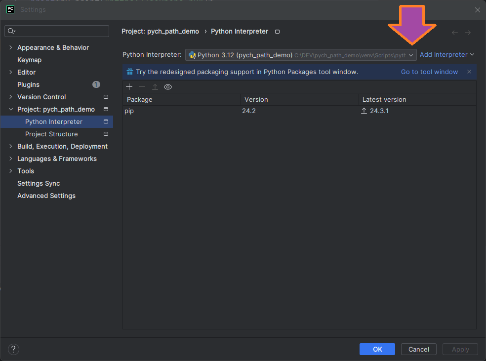 Добавления пути до проекта в PyCharm изображение с сайта www.devhops.site изображение с сайта www.devhops.site