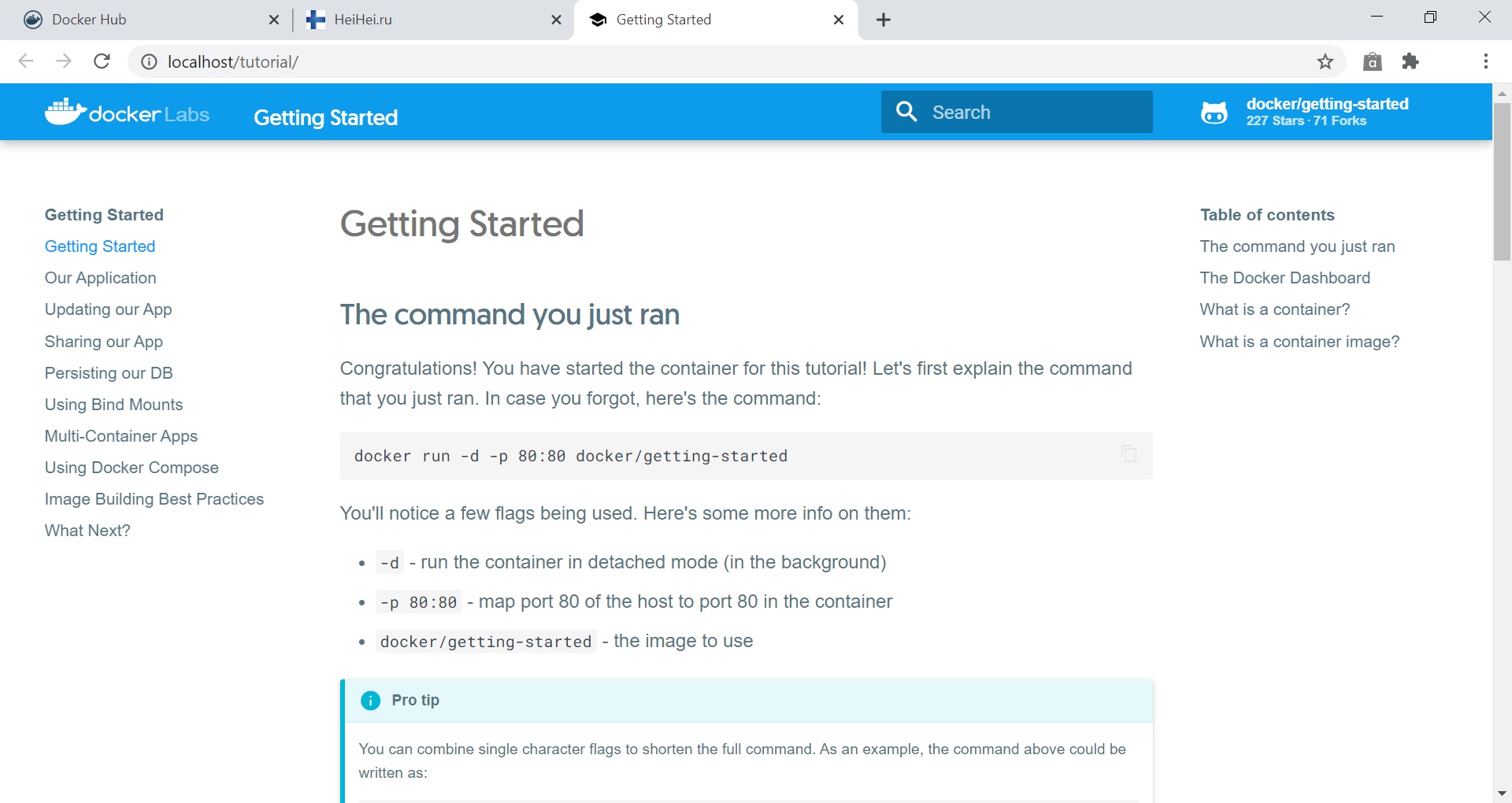 Установка Docker в Windows изображение с сайта www.devhops.site