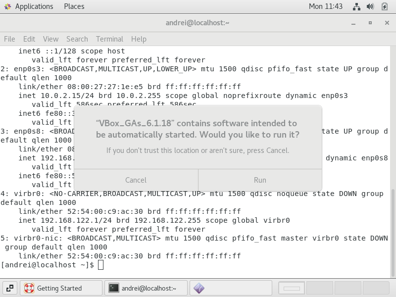 Установка Guest Additions VirtualBox изображение с сайта www.eth1.ru