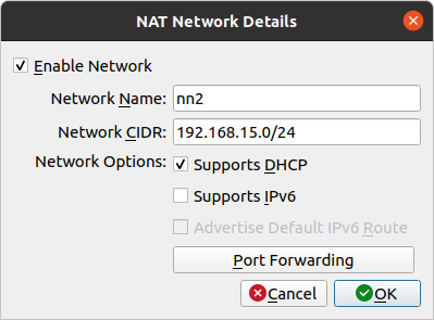 Создать вторую NAT Network в VirtualBox изображение с сайта www.devhops.site