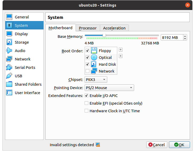 System Motherboard VirtualBox изображение с сайта www.devhops.site