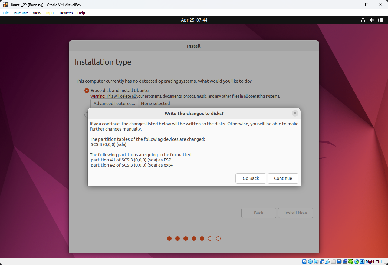 Установка Ubuntu 22.04 изображение с сайта www.devhops.site